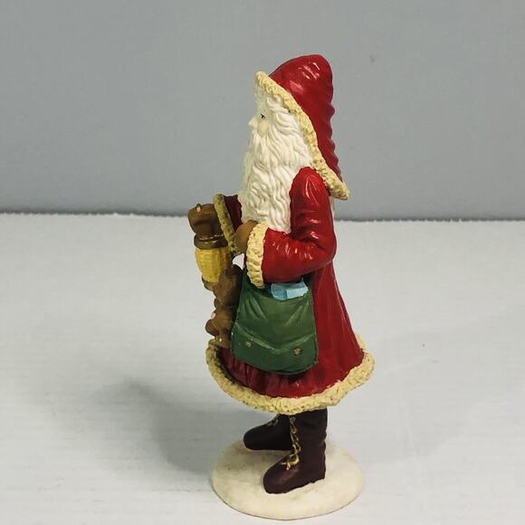 santa St. Nick with teddy bear and lantern resin figure 6" - Picture 3 of 5